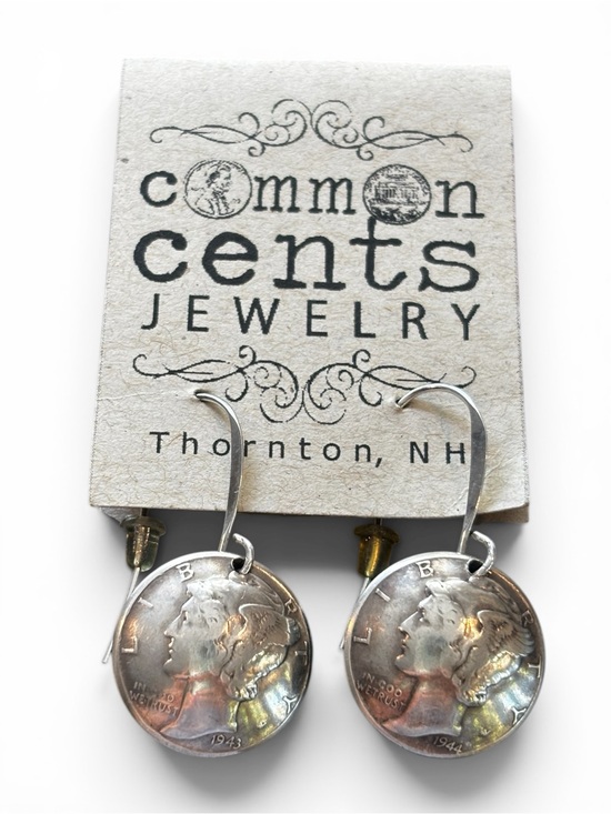 Jewelry - Silver Mercury Dime Coin Drop Earrings - Silver